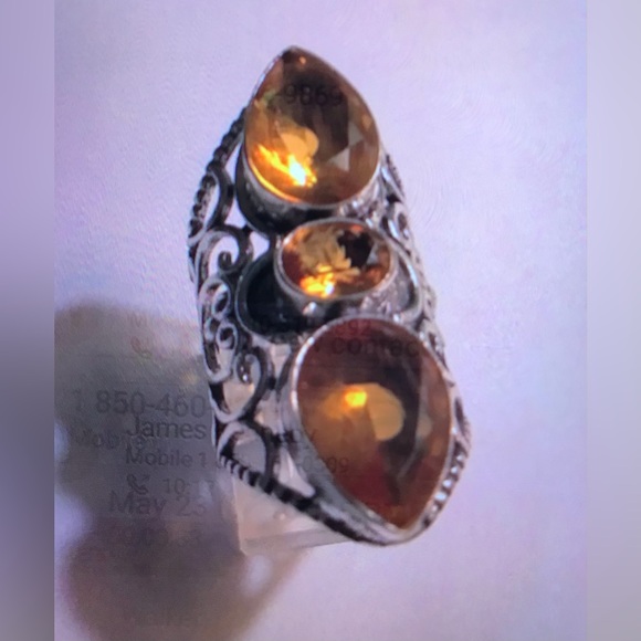 Citrine 925 Sterling Silver Ring - Picture 2 of 5